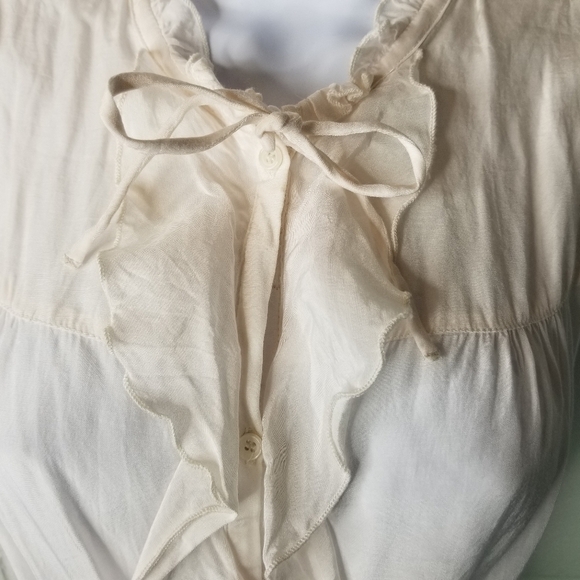 Free People ivory button ruffle blouse - Picture 8 of 10
